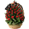 Корзина из красных роз траурная